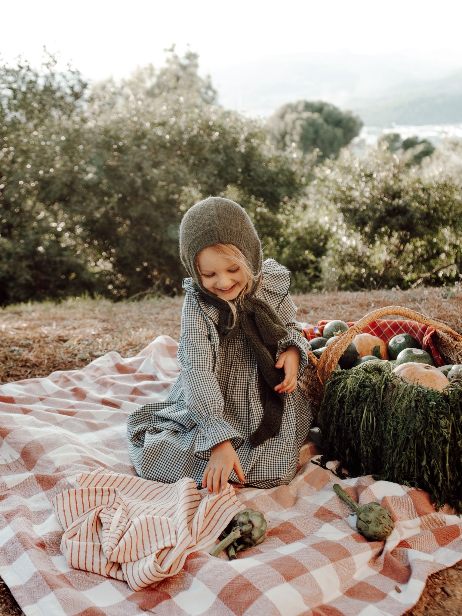 Petra's nightie in Loden Green Gingham