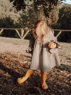 Filipa's dress in Navy and Berry Gingham