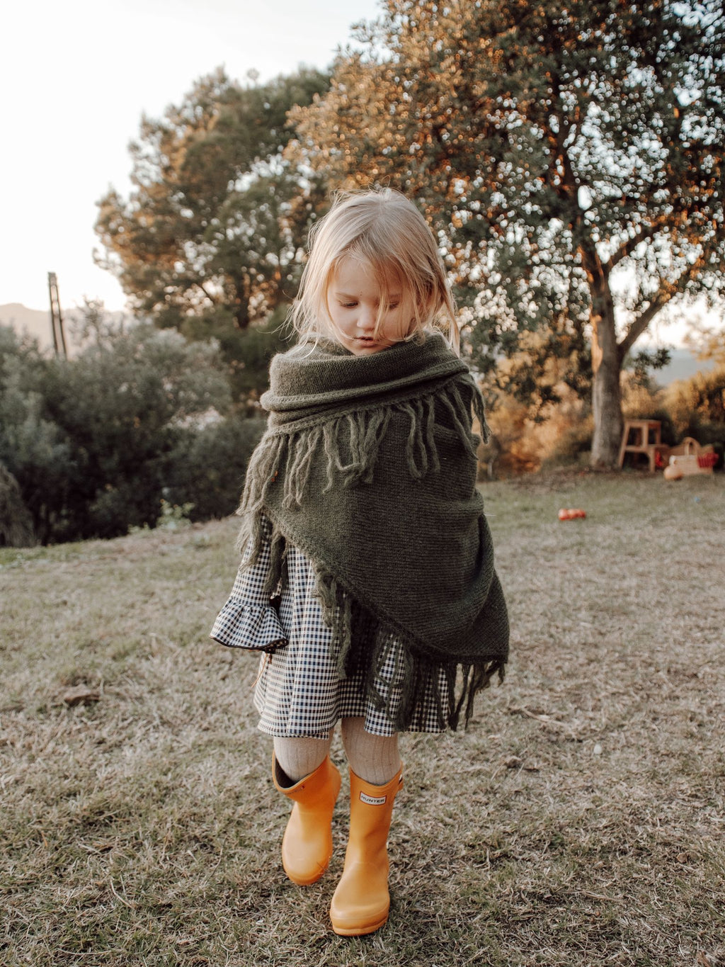 DELUEM x AMELIA - PONCHO ALCOTT KIDS- VERDE CAZA