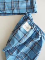 Teo's set in Blue Mist Tartan