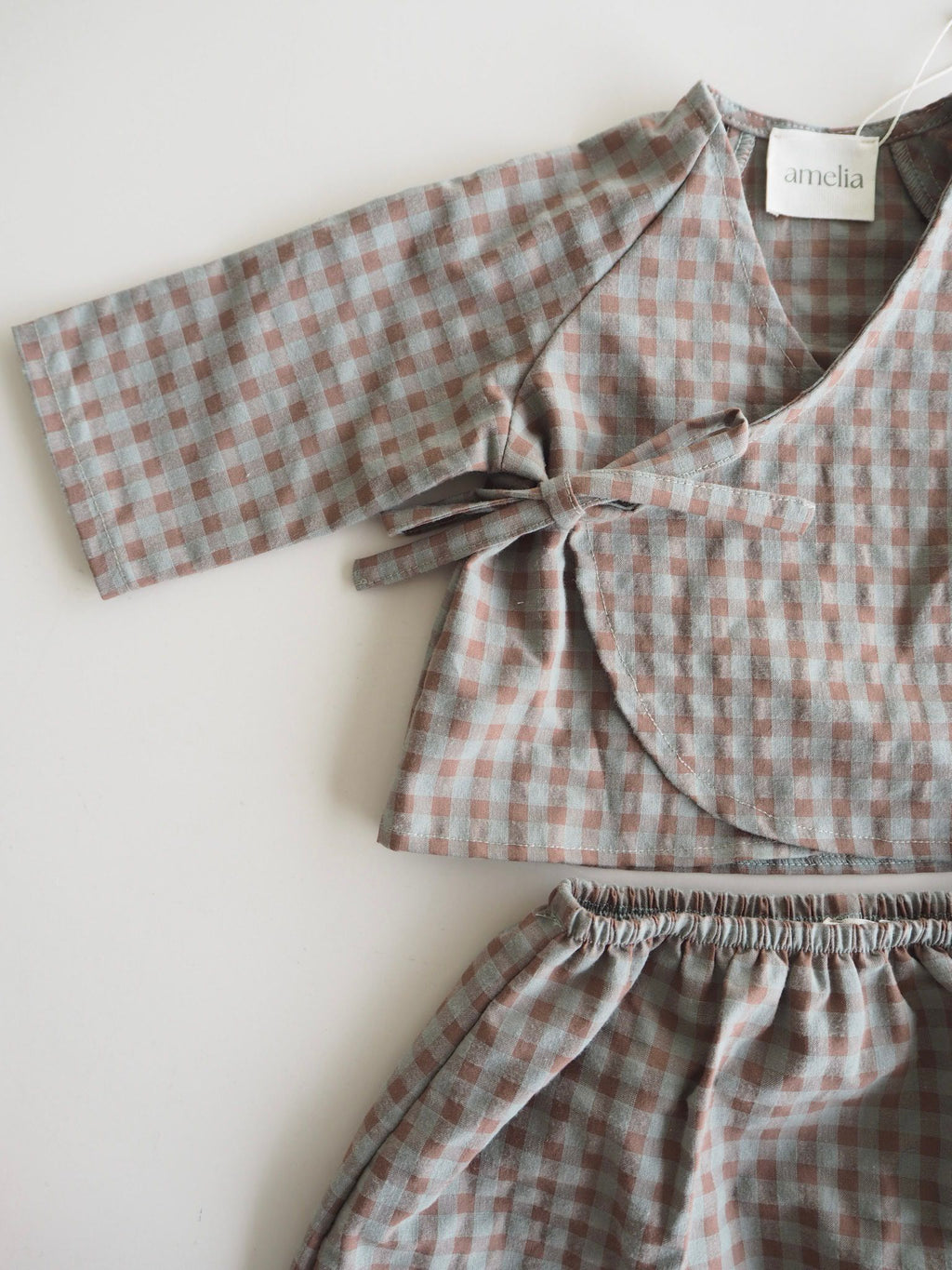 Teo's set in Sagewood Gingham