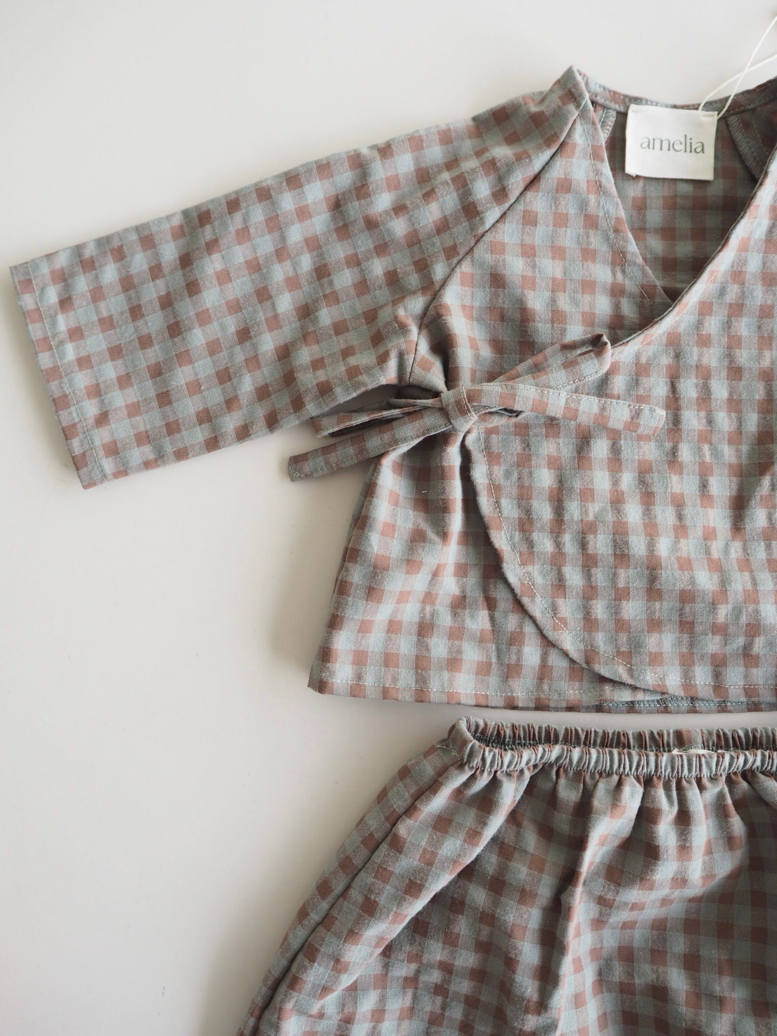 Teo's set in Sagewood Gingham