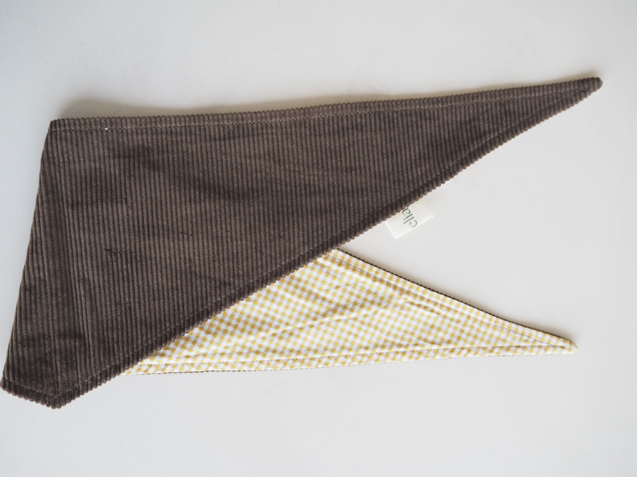 Candela's Bandana Reversible in Chocolate and Honey Gingham