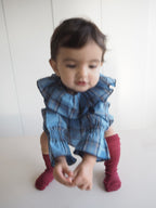 Marco's romper in Blue Mist Tartan