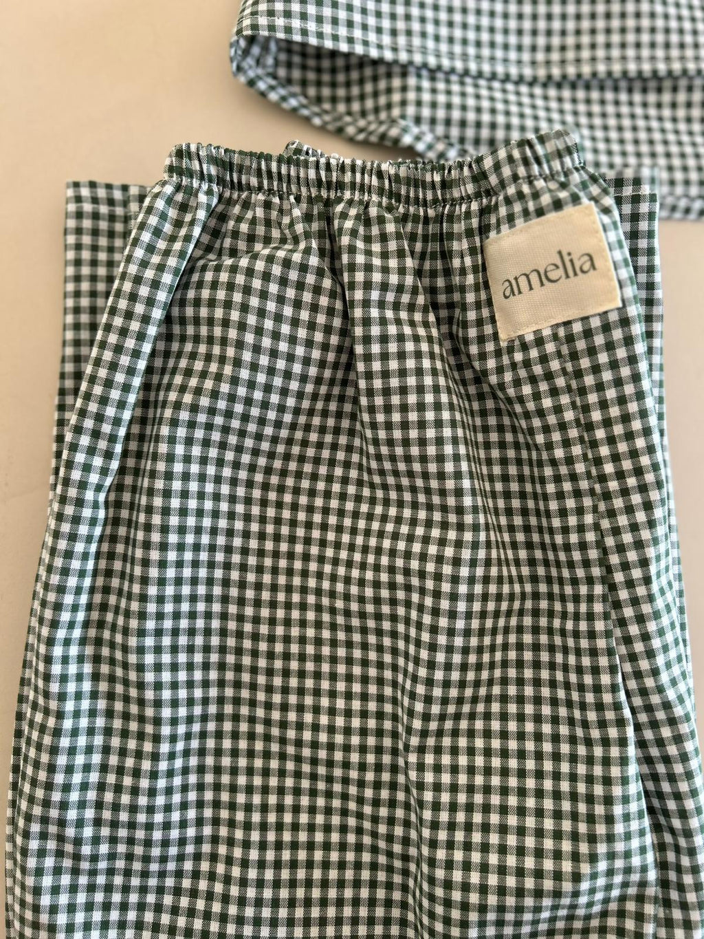 Nico's set in Loden Green Gingham