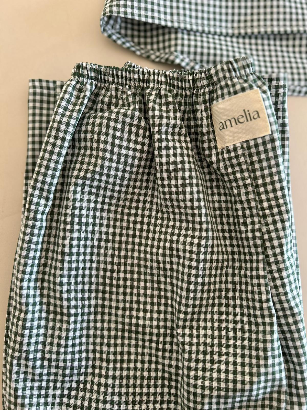 Nico's set in Loden Green Gingham