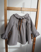 Filipa's dress in Navy and Berry Gingham