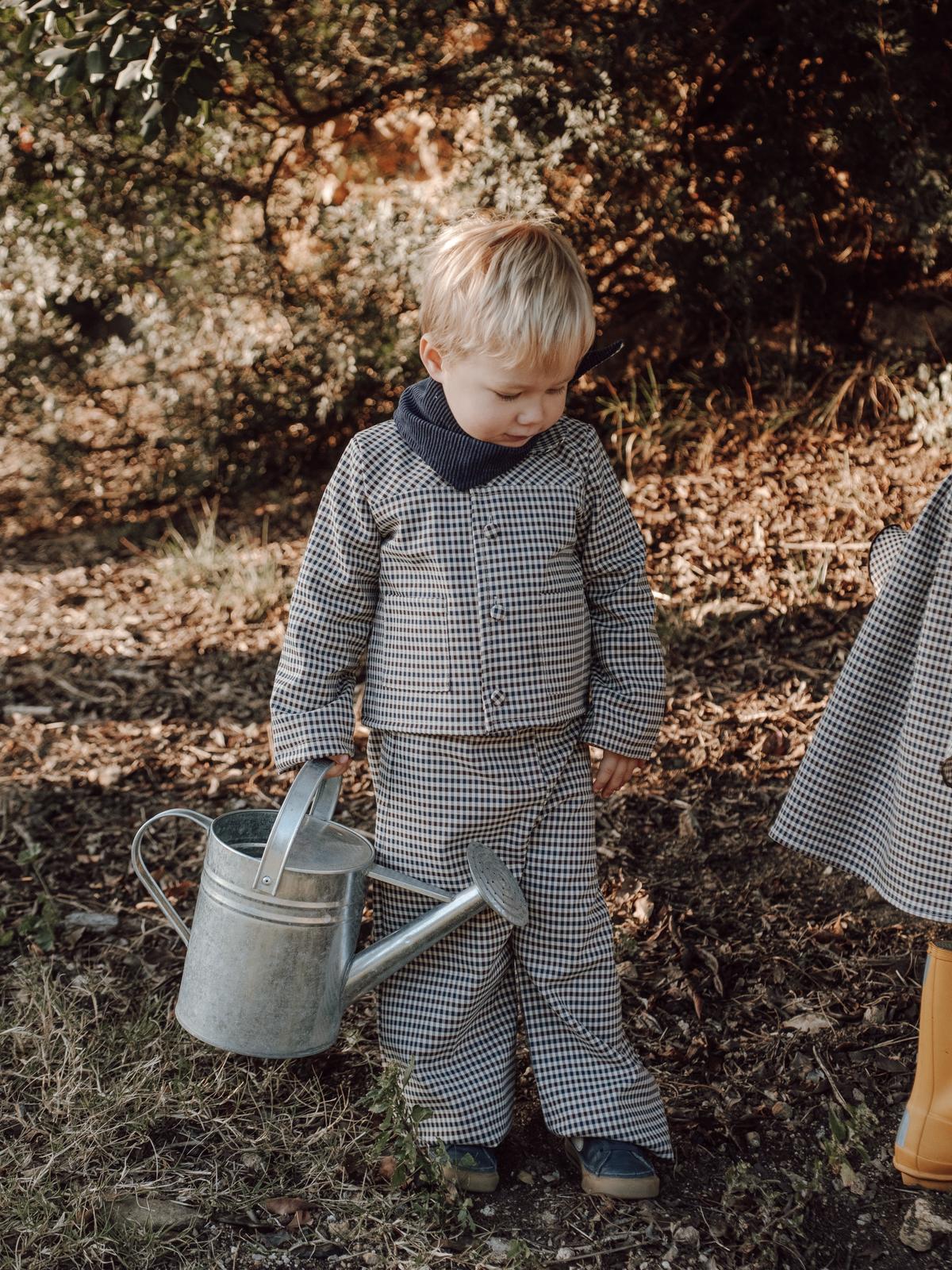 Catalina's Jacket Navy-blue and Berry-red checks