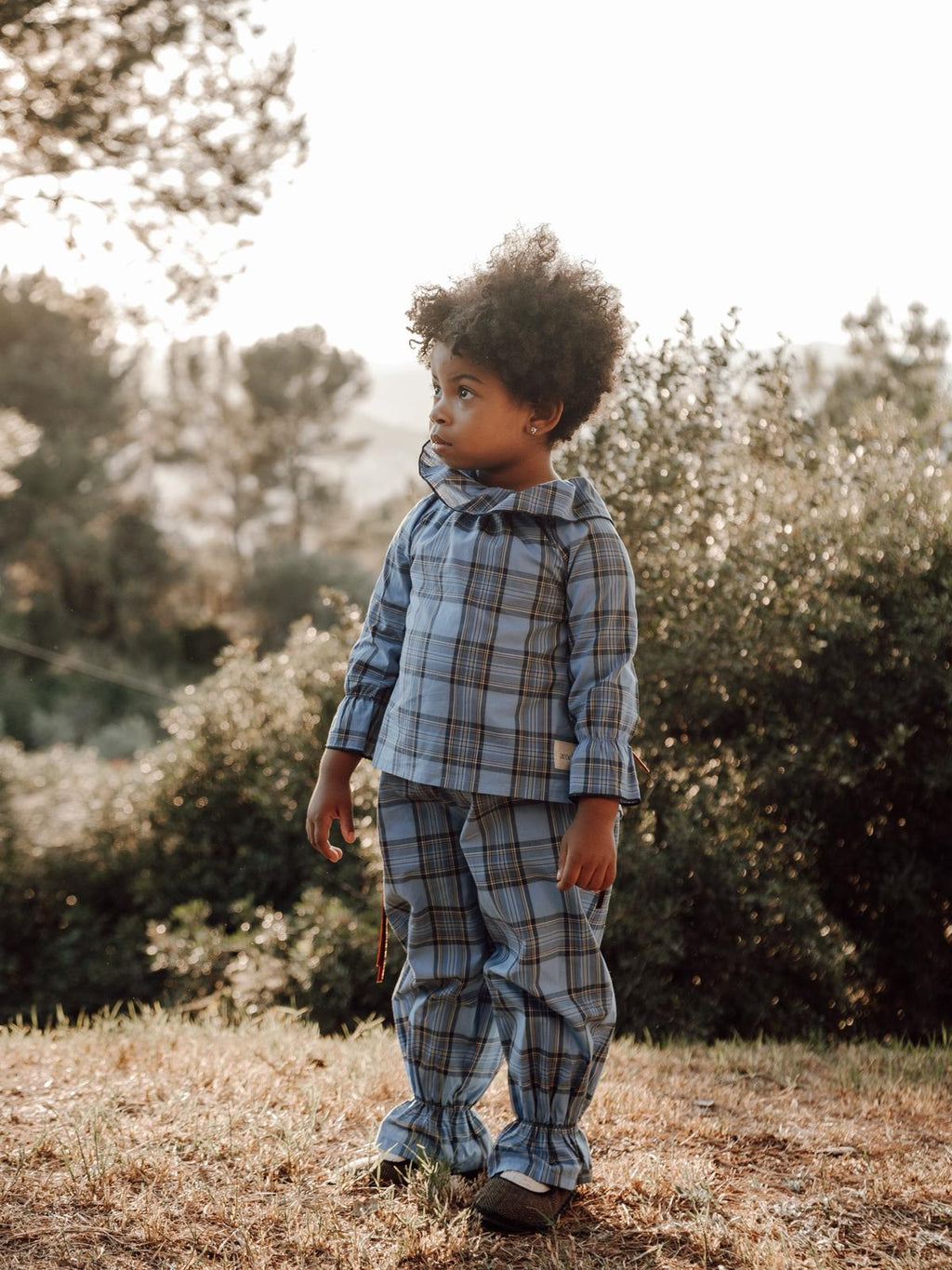 Olivia's set in Blue Mist Tartan