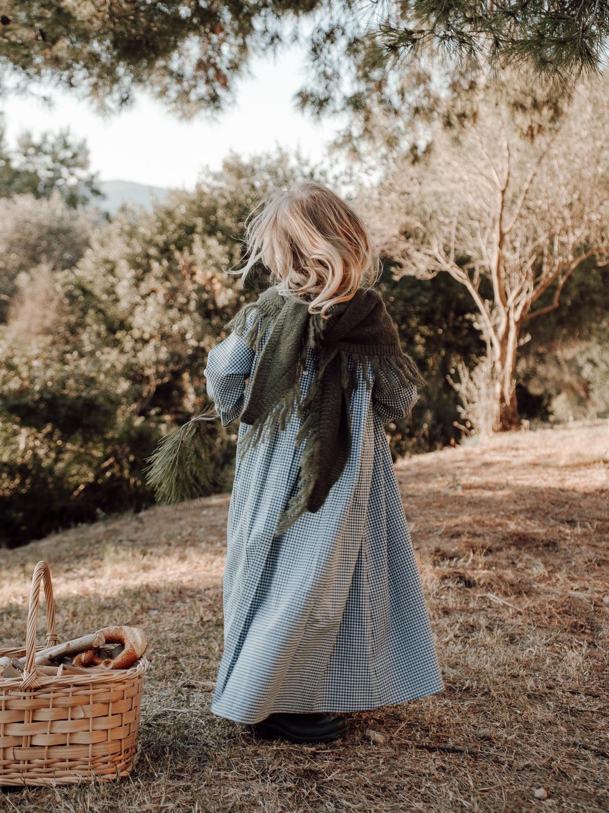 Petra's nightie in Loden Green Gingham