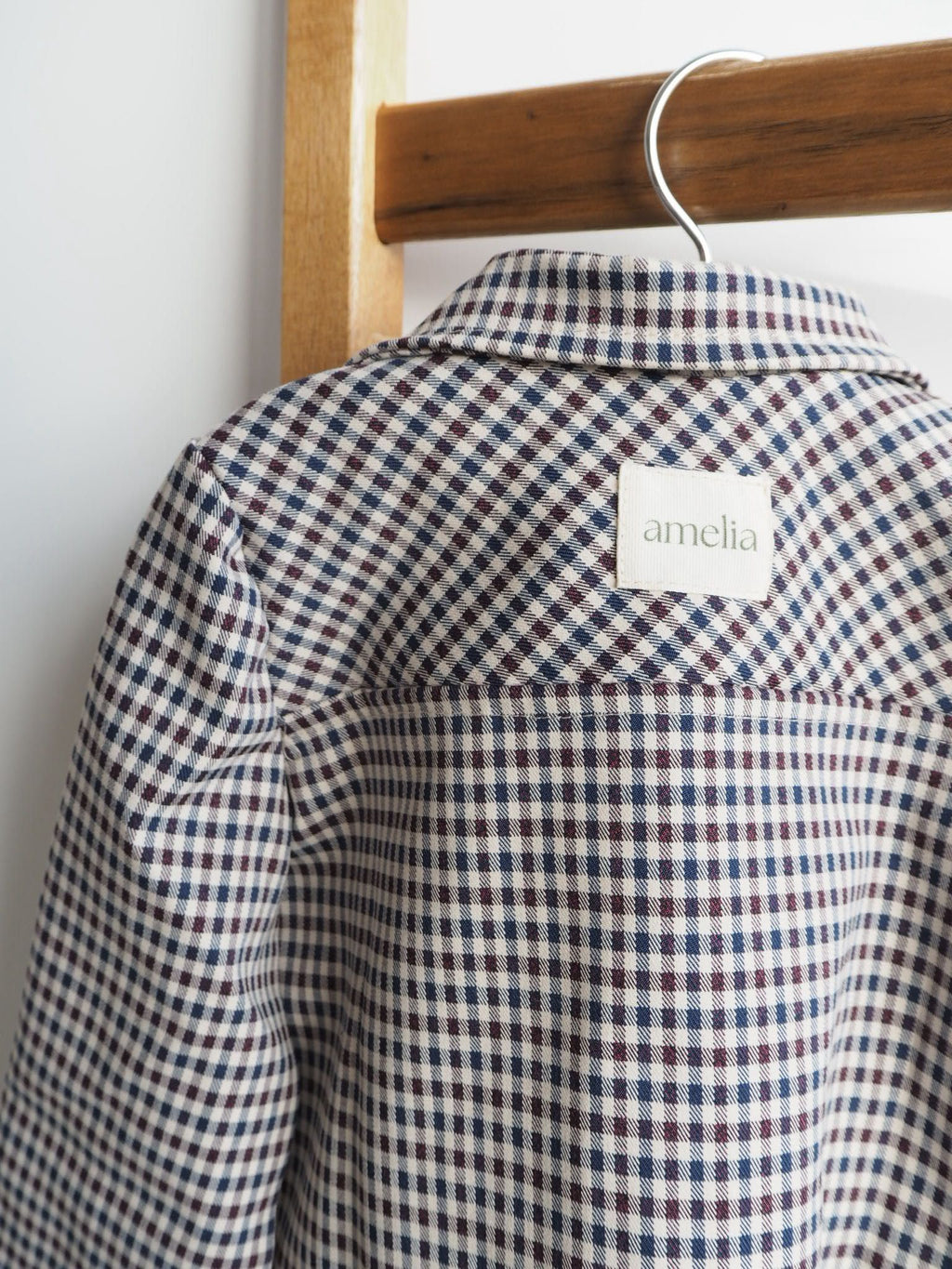 Catalina's Jacket Navy-blue and Berry-red checks