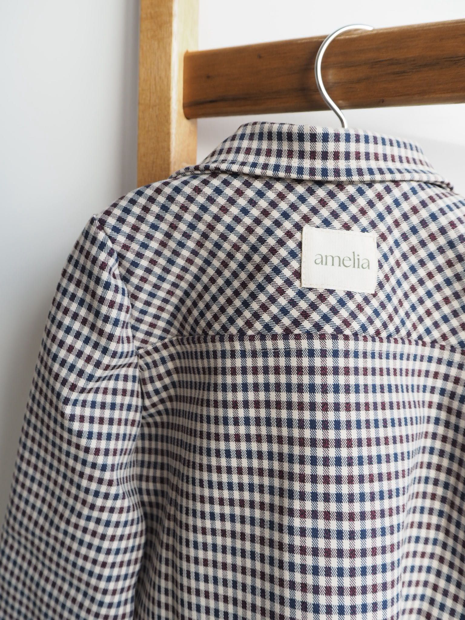 Catalina's Jacket Navy-blue and Berry-red checks